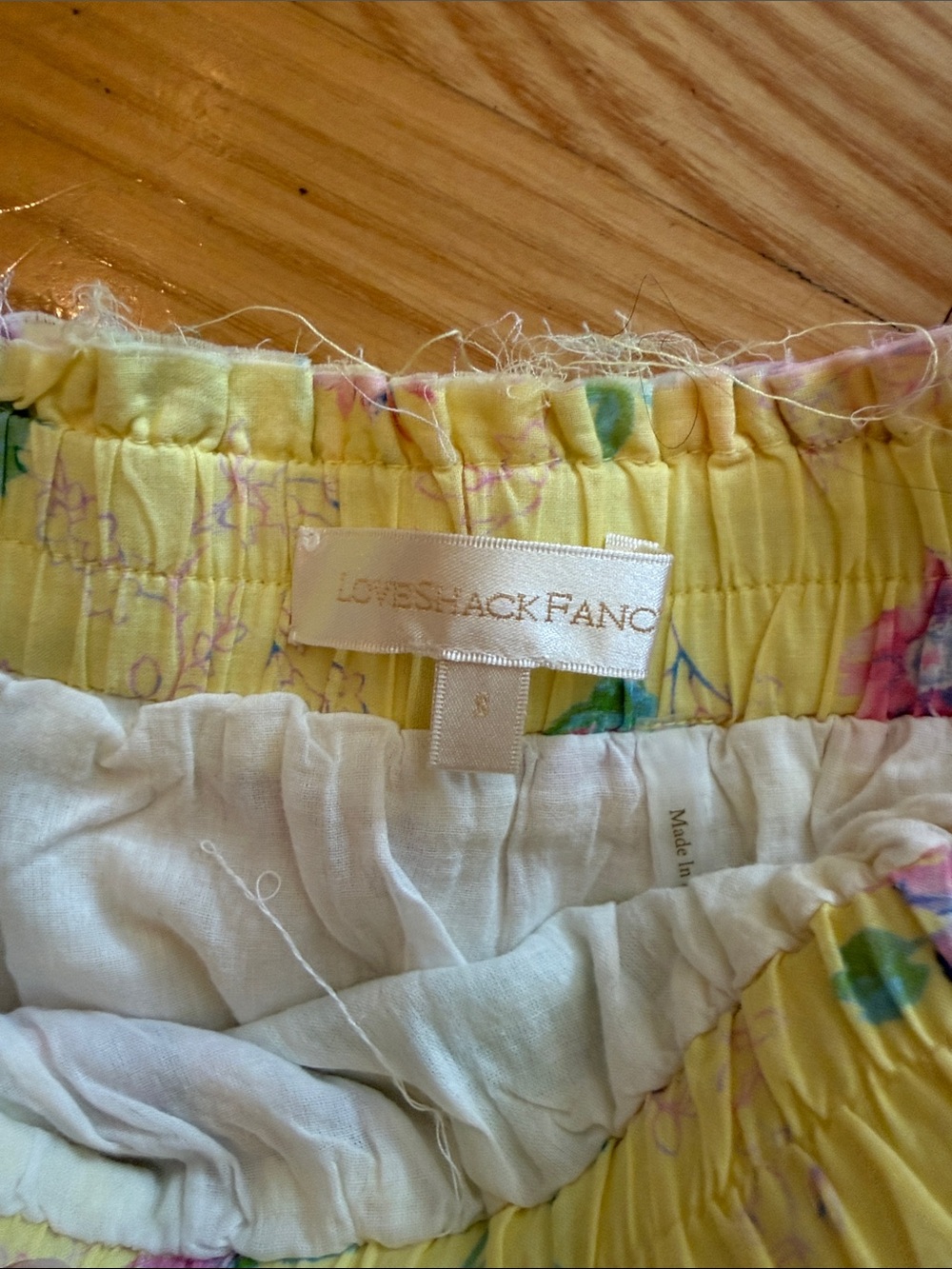 LoveShackFancy Yellow Floral Tiered Ruffle Skirt - Picture 2 of 3